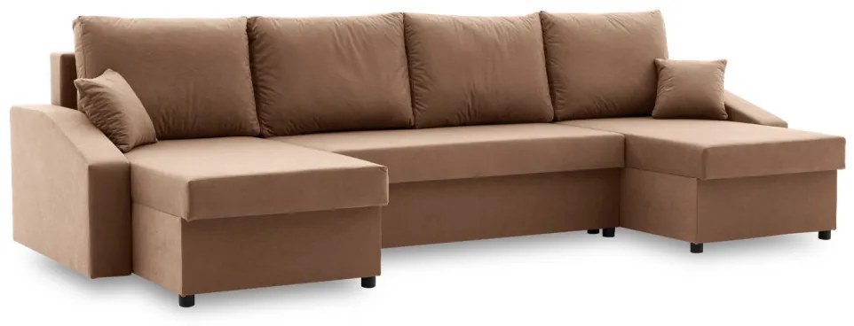 Sparta Plus sarokkanapé, szövet anyag, univerzális oldal, barna