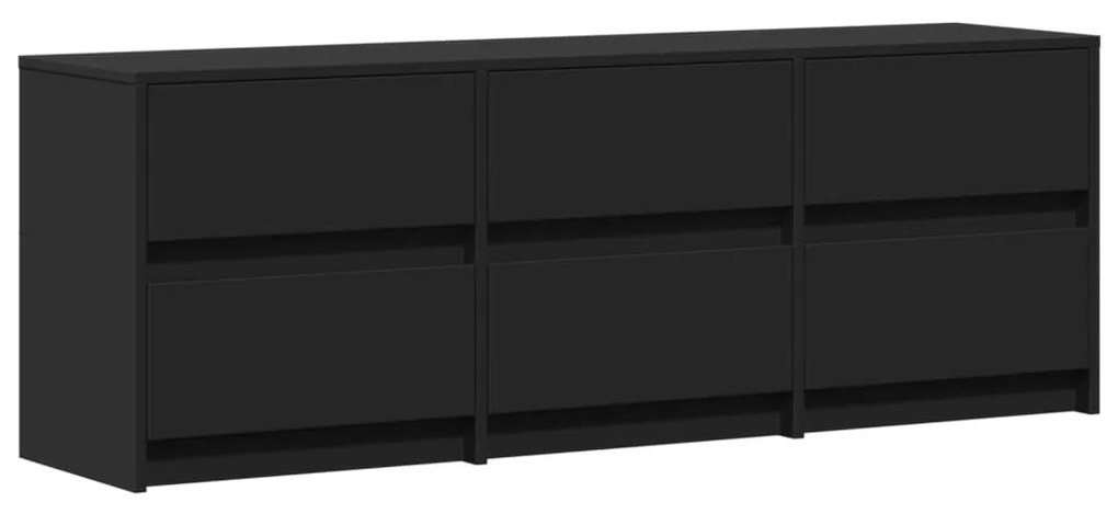 fekete szerelt fa TV-szekrény LED-ekkel 140 x 34 x 50 cm