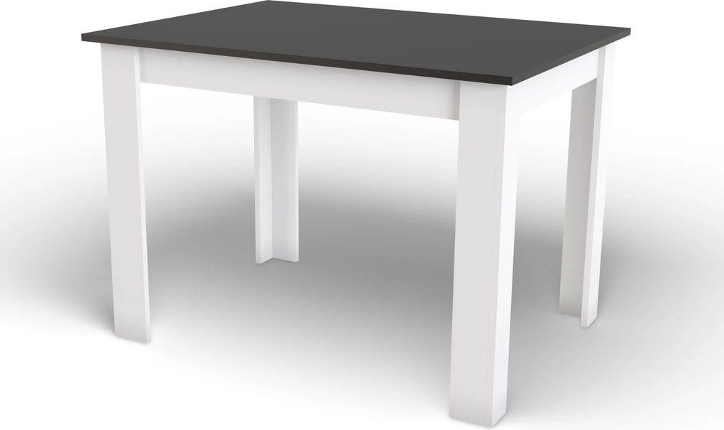 AKCIÓ Fekete étkezőasztal fehér lábakkal MADO 120x80 II. osztály