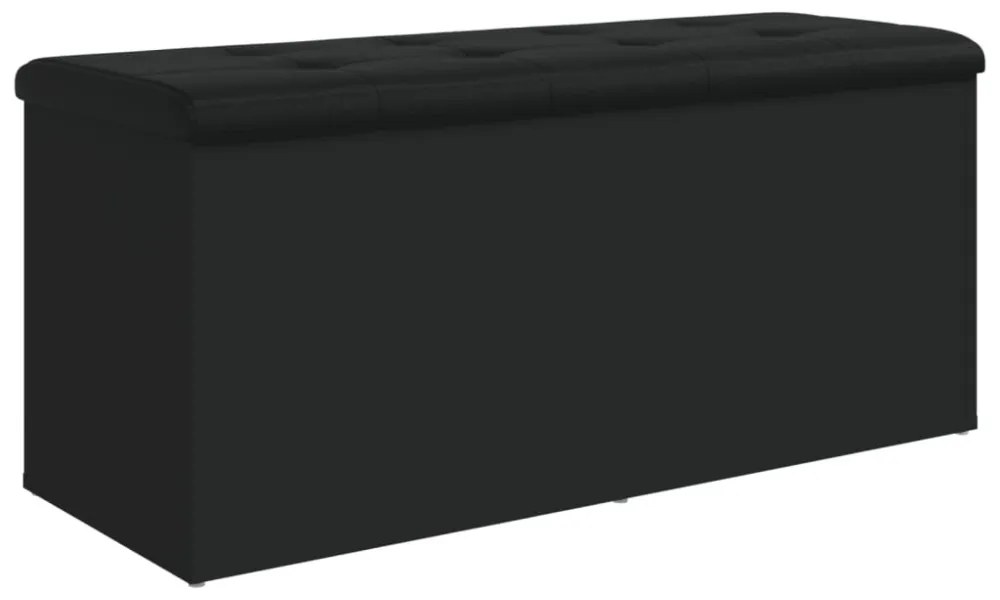 fekete szerelt fa tárolópad 102 x 42 x 45 cm