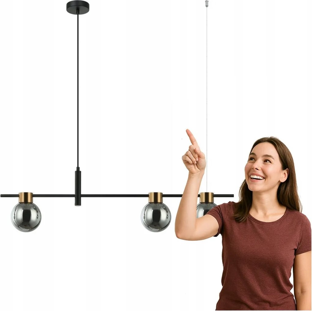 Függő lámpa Bletter PND-5225-3-BK-SG Italux