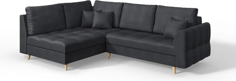 Sötétszürke sarokkanapé (bal oldali) Ariella – Ropez