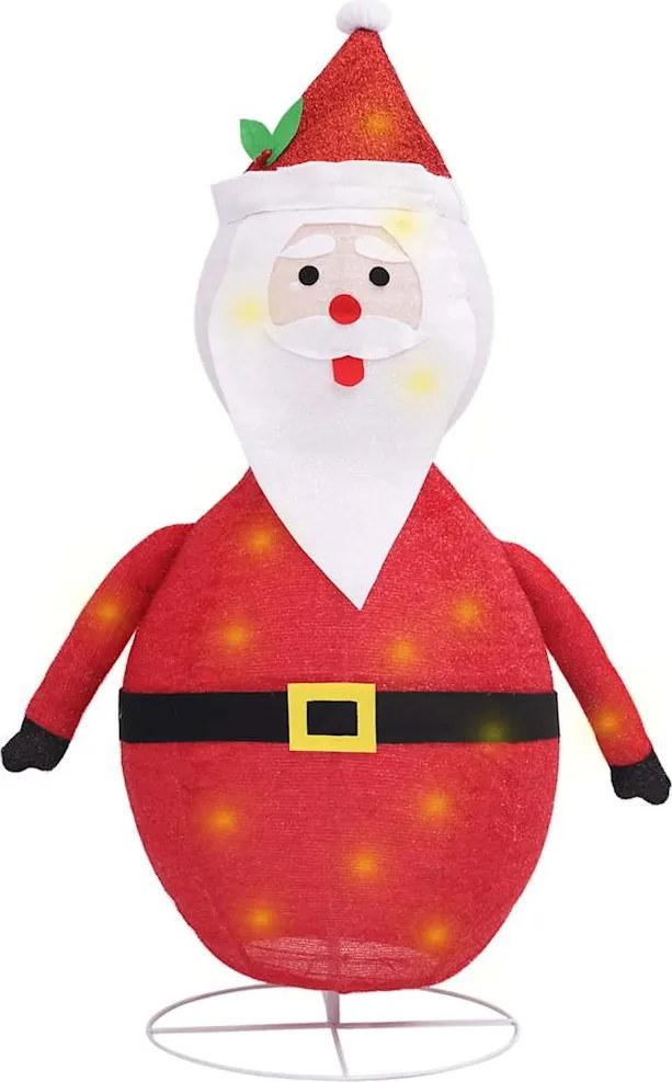 vidaXL dekoratív luxus szövet karácsonyi LED-es Mikulás figura 120 cm