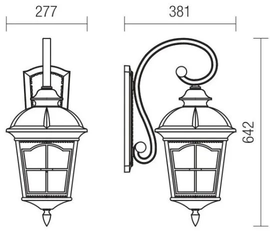 Redo 9648 - Kültéri fali lámpa YORK 1xE27/70W/230V IP44 barna