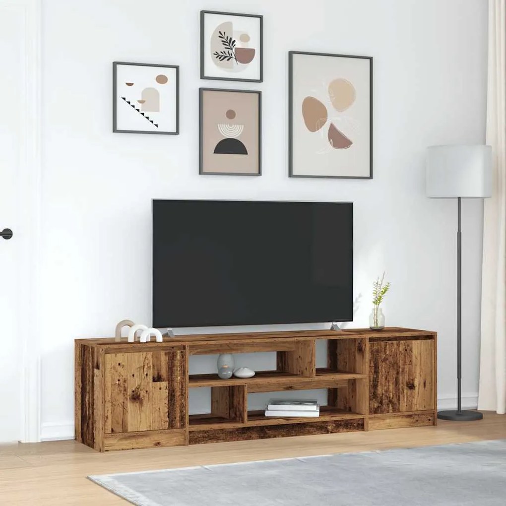 antik fa színű szerelt fa TV-szekrény 188,5x41x50 cm