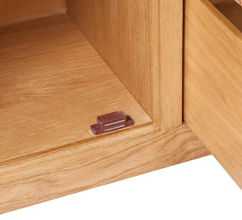 háromfiókos tömör tölgyfa tálalószekrény 110 x 33,5 x 70 cm