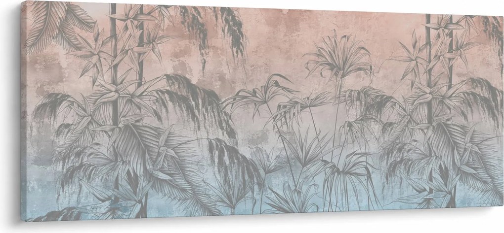 Kép - Trópusi növények a falon (120x50 cm)