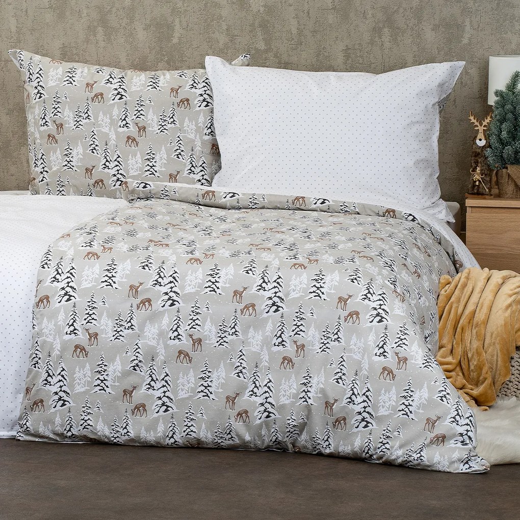 4Home Christmas forest pamut ágyneműhuzat, 140 x 200 cm, 70 x 90 cm