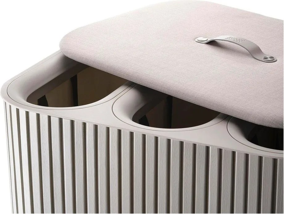 Bézs bambusz szennyeskosár 3x30 l Tota Trio Luxe – Joseph Joseph