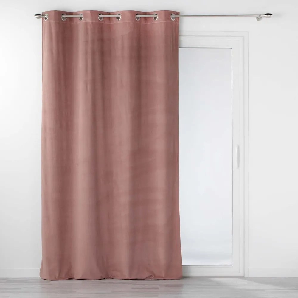 Rózsaszín bársony függöny 140x260 cm Velouriane – douceur d'intérieur