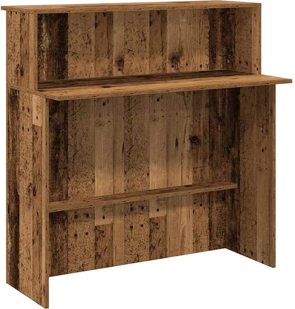 vidaXL recepciós pult antik fa 100x50x103,5 cm szerelt fa