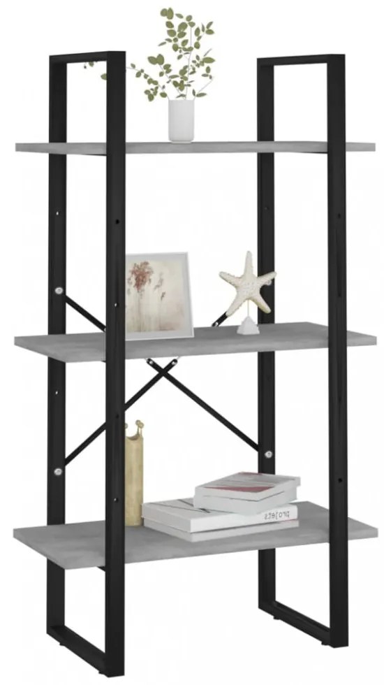 szürke forgácslap tárolópolc 60 x 30 x 105 cm