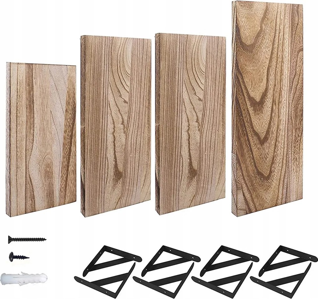 Természetes Paulownia fa fali polcFa vas konzolok2 telepítési módszer