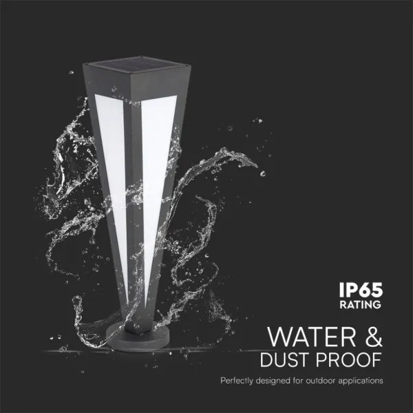 LED Napelemes lámpa LED/2W/3,7V IP65 3000K fekete