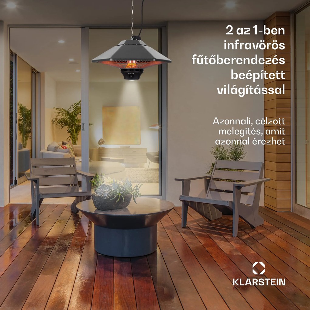 Blumfeldt Heat Hexa, infravörös hősugárzó, 800/1200 W, halogén, IP34, LED, bronz