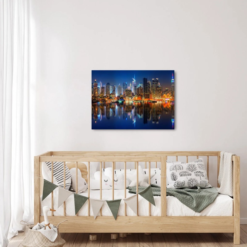Manhattan képe éjjel (70x50 cm)