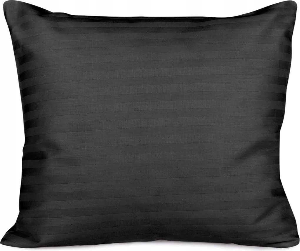 Pamut-szatén damaszt párnahuzat 70x80 fekete