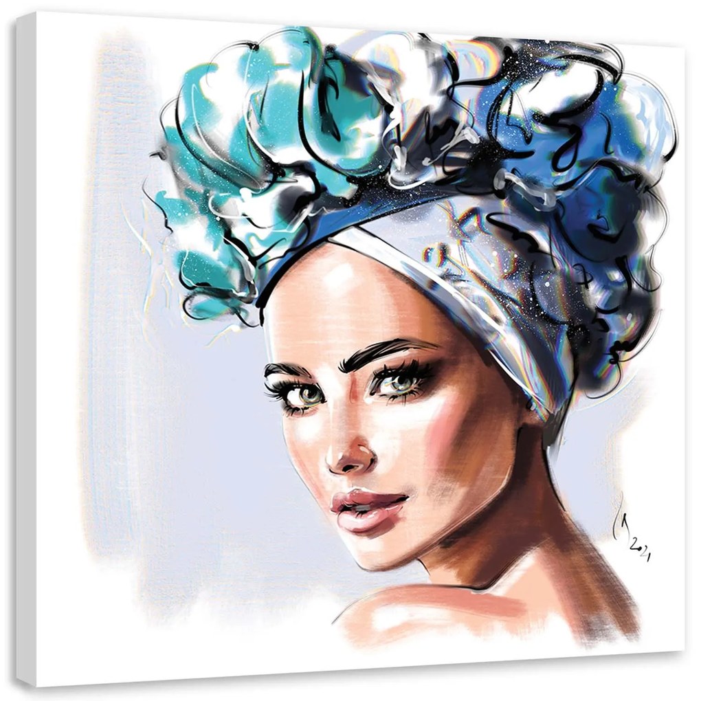 Gario Vászonkép Portré gyönyöru no kék szemek - Irina Sadykova Méret: 40 x 40 cm