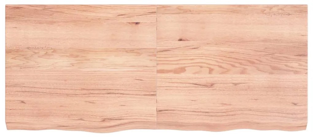 világosbarna kezelt tömör tölgyfa fali polc 140 x 60 x (2-6) cm