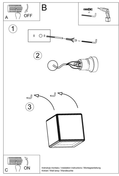 Fali lámpa NESTA 1xE27/60W/230V