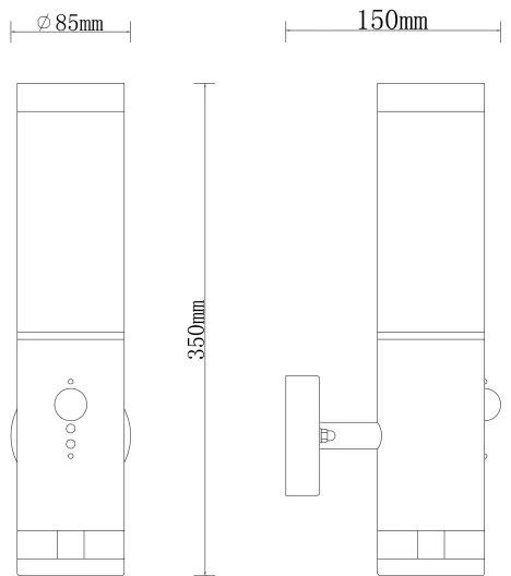 Globo 34070S - Kültéri fali lámpa érzékelővel JAICY 1xE27/15W/230V IP44