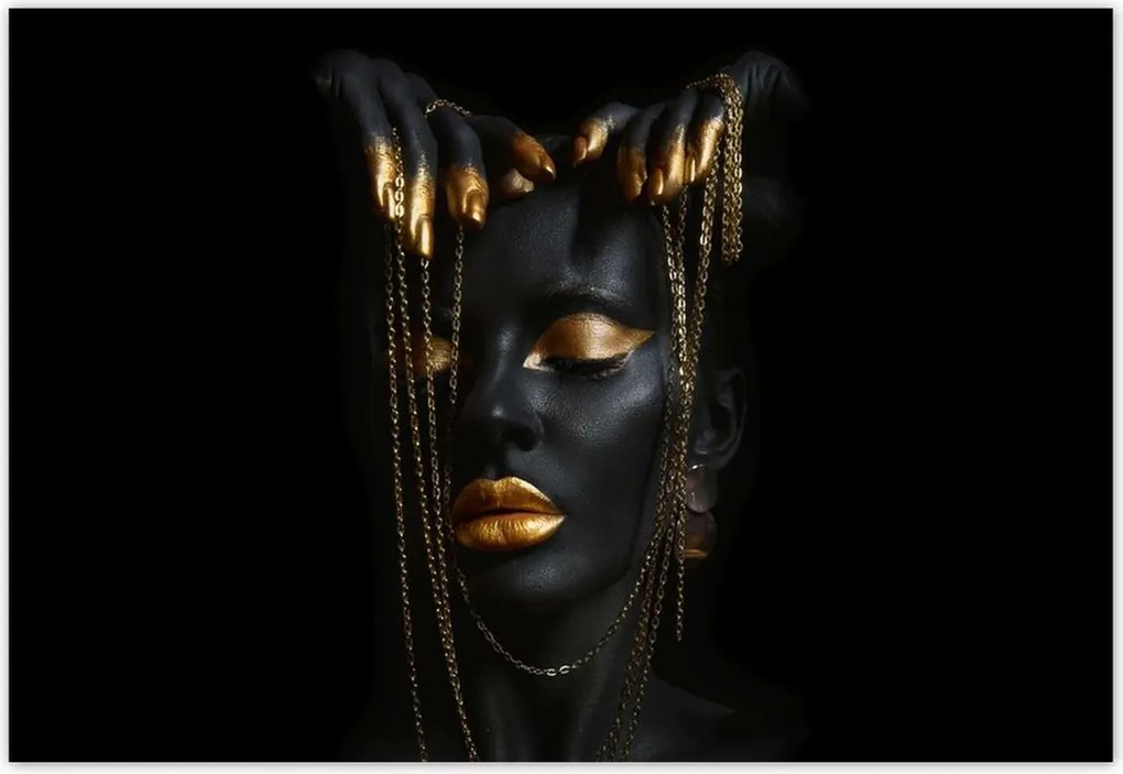 Fotótapéták 152x104 Arany ékszerek az arcon