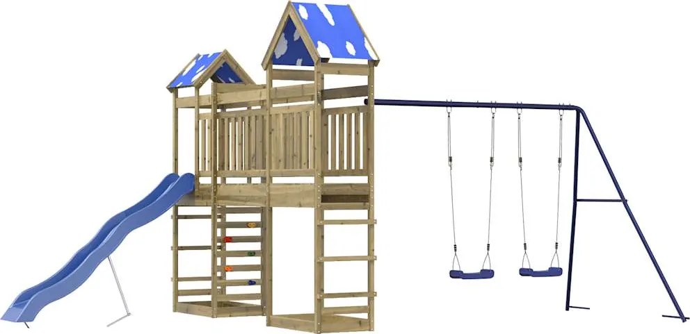 vidaXL impregnált fenyőfa kültéri játszószett