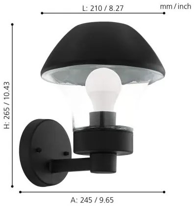 Eglo 33567 - LED dimmelhető kültéri fali lámpa VERLUCCA-C 1xE27/9W/230V IP44