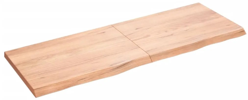 világosbarna kezelt tömör tölgyfa fali polc 140 x 50 x (2-4) cm