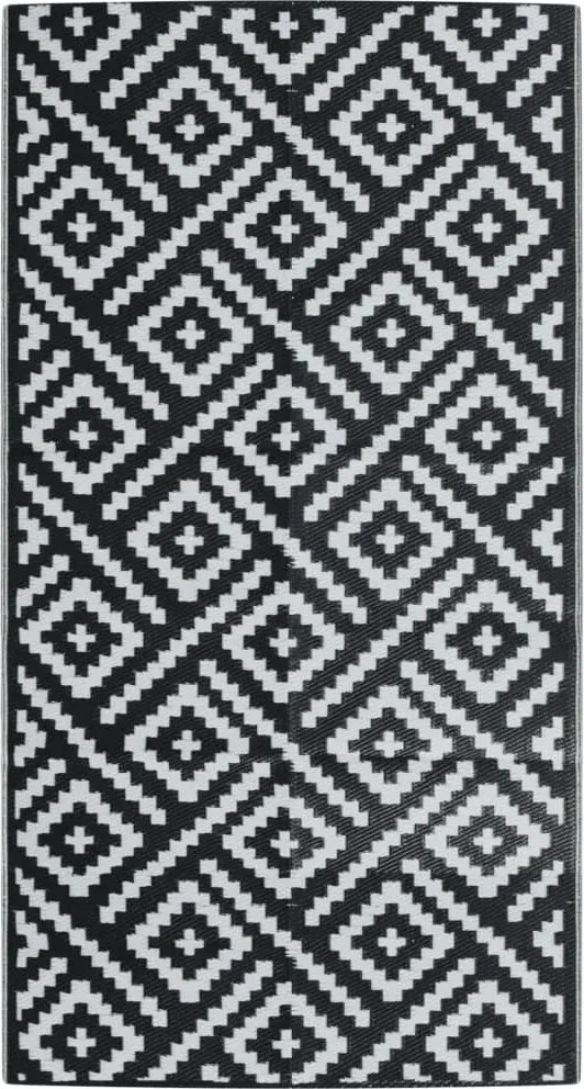 vidaXL kültéri szőnyeg ARAKIL fekete-fehér 80x150 cm PP