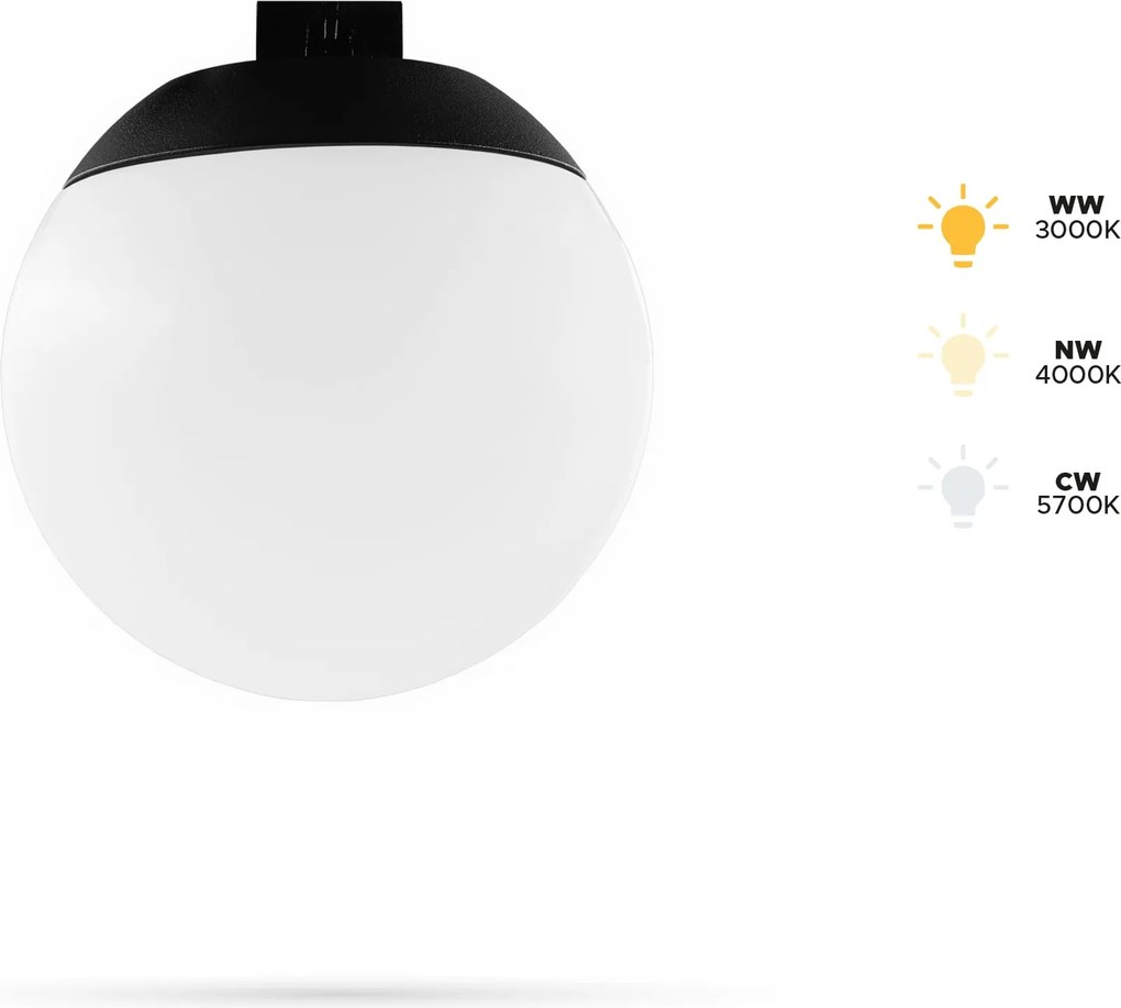 Lámpa Gömb 6W DP95 FiberFLEX 48VDC 3CCT 3000,4000,5700K sínhez