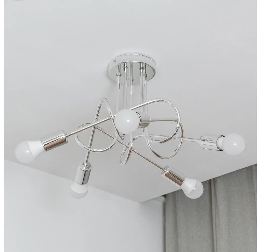 Felületre szerelhető csillár OXFORD 5xE27/15W/230V fényes króm