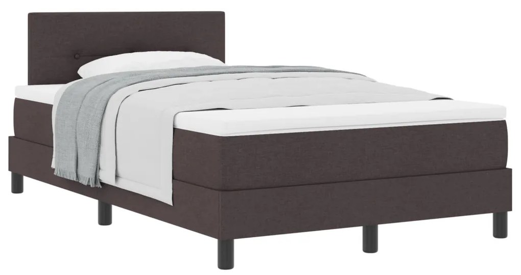 Boxspring Ágy Matraccal Sötétbarna 120x190 cm Szövet