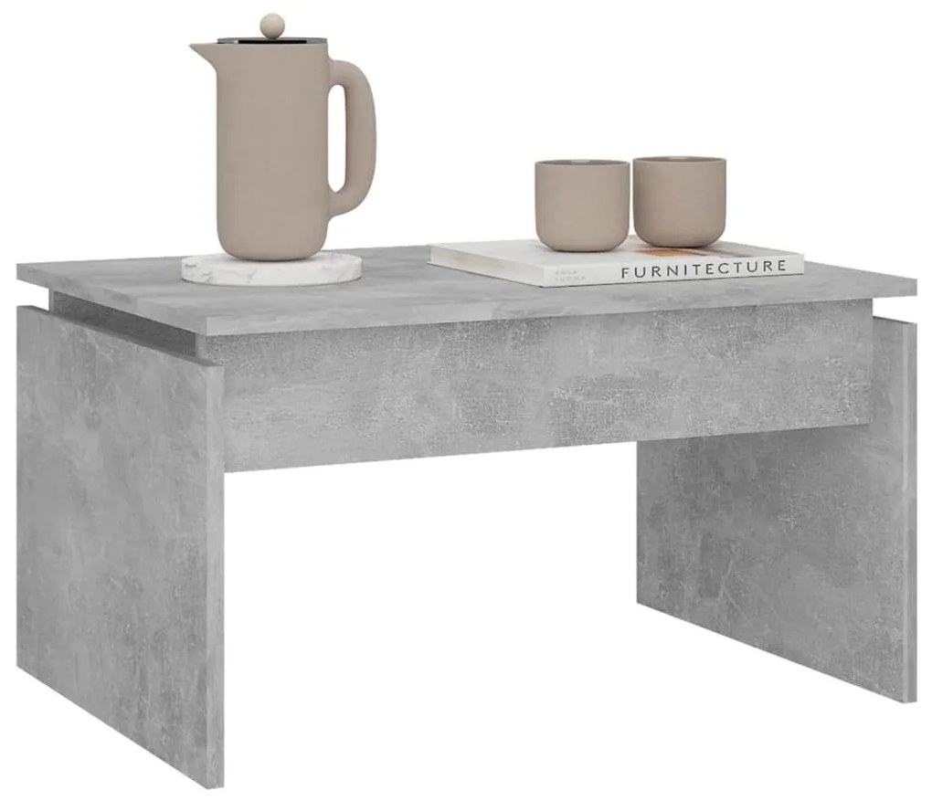 Betonszürke szerelt fa dohányzóasztal 68 x 50 x 38 cm