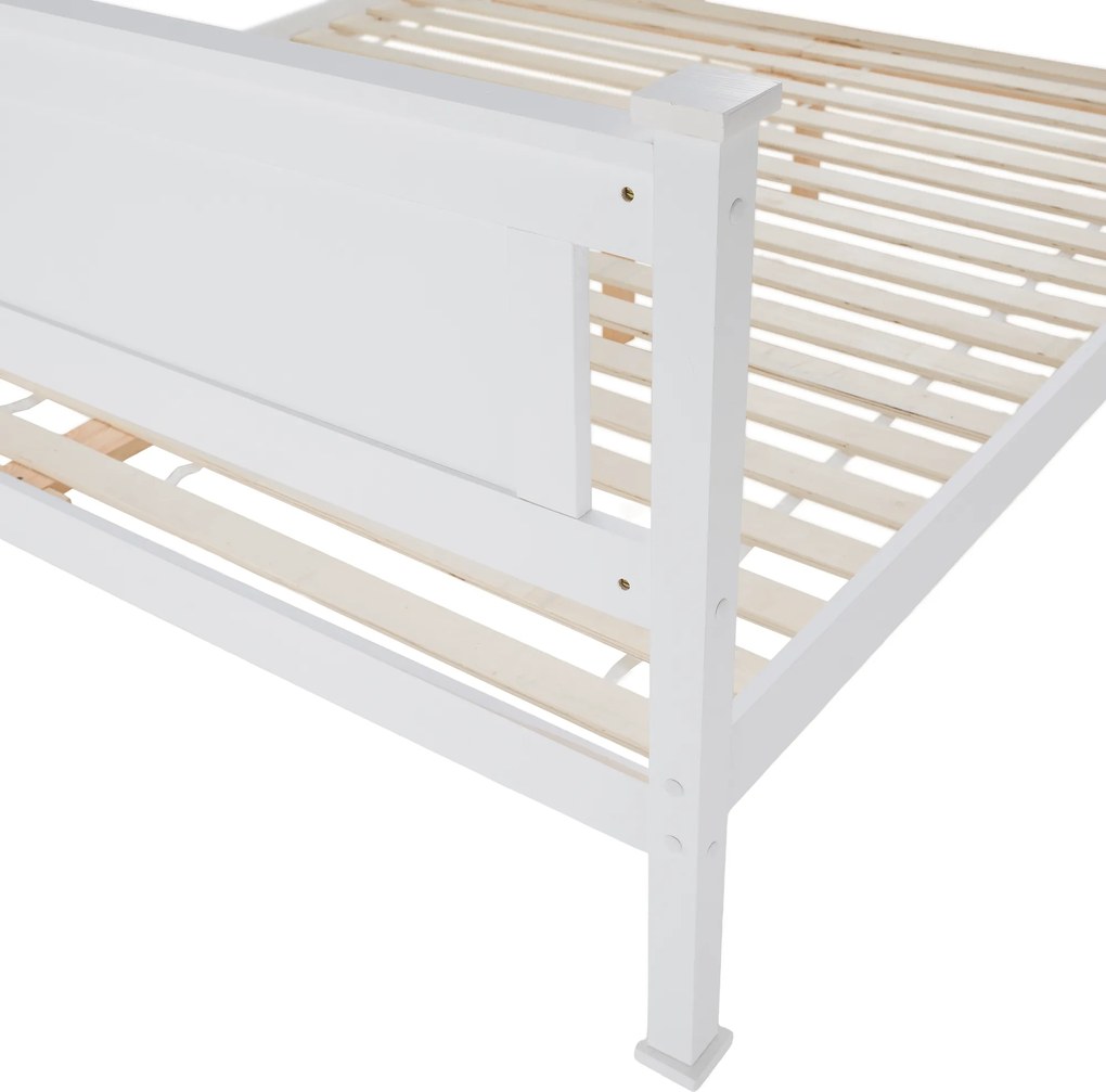 Ágy ágyráccsal, fenyő/fehér, 160x200 LUCAS NEW