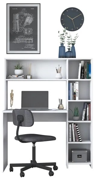 RANI munkapad polccal, 113,2x141,8 cm, fehér