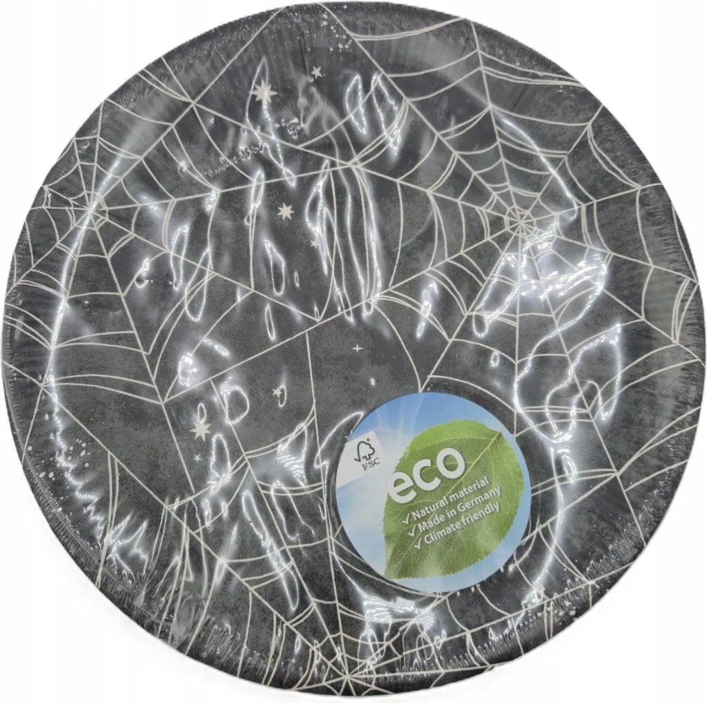 Halloween papírtányér Pókháló – ökológiai tányér 23 cm