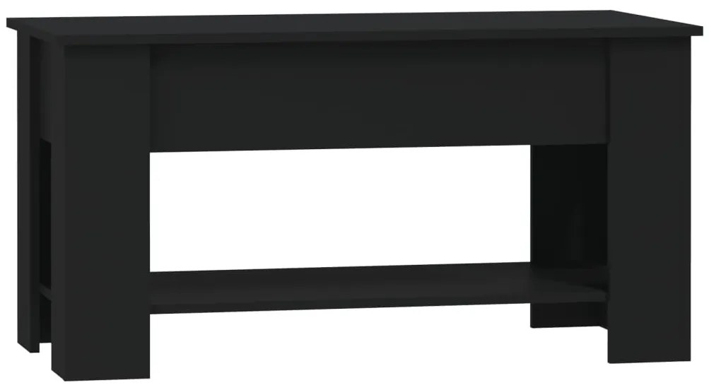 Fekete szerelt fa dohányzóasztal 101 x 49 x 52 cm