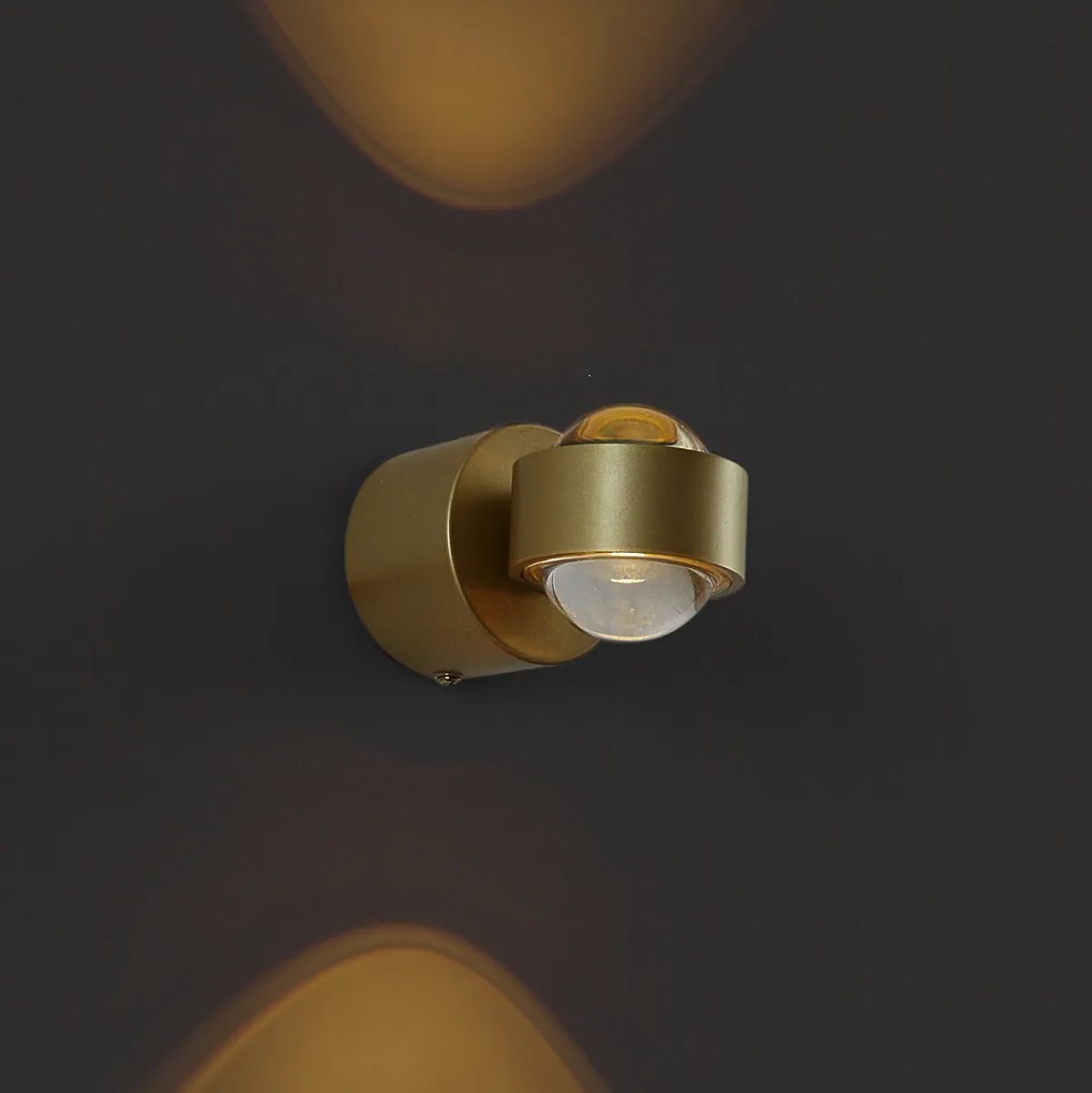 Design fali lámpa sárgaréz LED-del IP44 - Lens