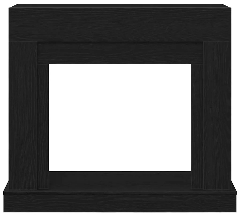 fekete tölgy színű szerelt fa kandallóburkolat 100x30x87,5 cm