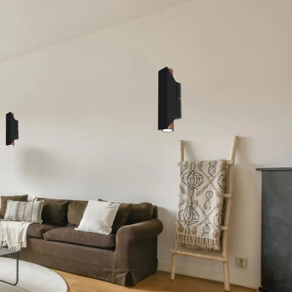 Fali lámpa WALL 2xGU10/8W/230V fekete/réz