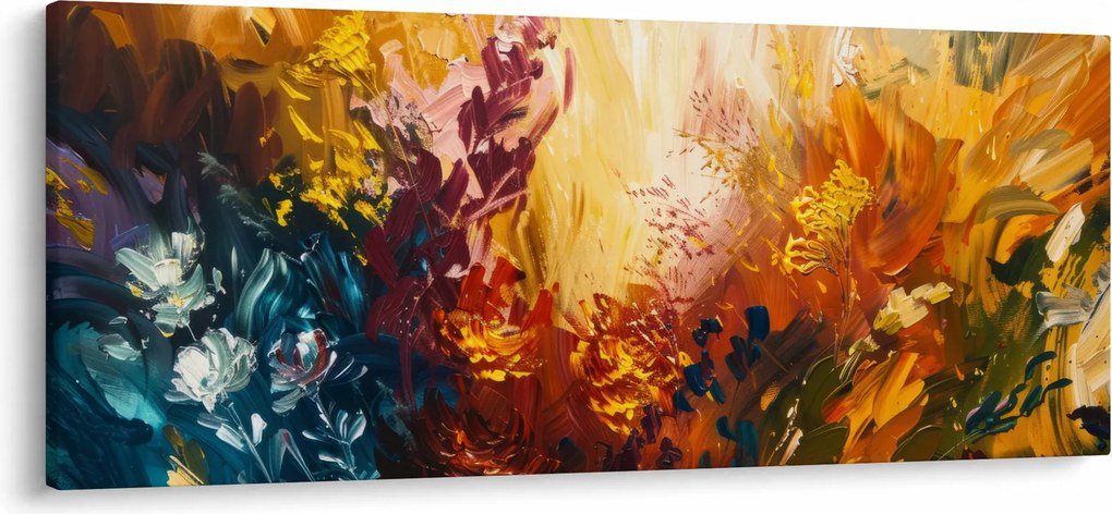 Kép - Absztrakt festmény a virágokról (120x50 cm)