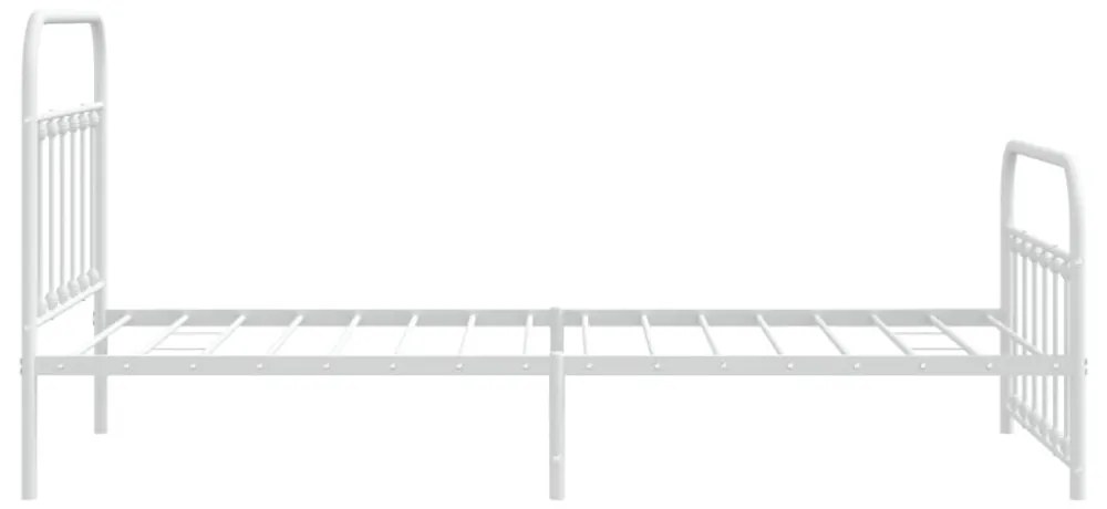 fehér fém ágykeret fej- és lábtámlával 107 x 203 cm