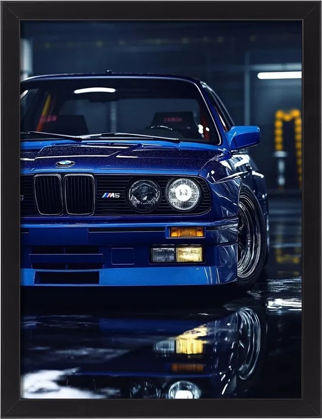 Bmw 3. generációs E30 keretes kép lengyel gyártó 40x30 cm