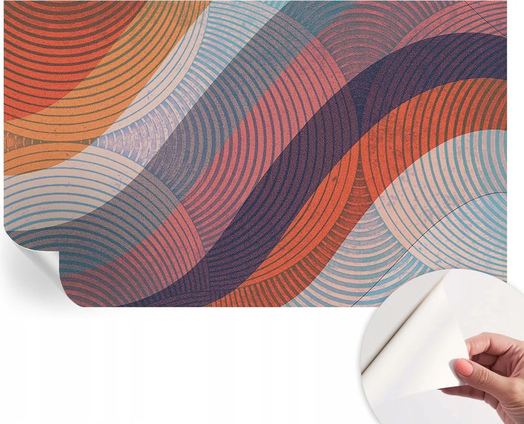 Öntapadós Dekoratív Fotótapéta Hálószobába Színes hullámok 416x254 cm