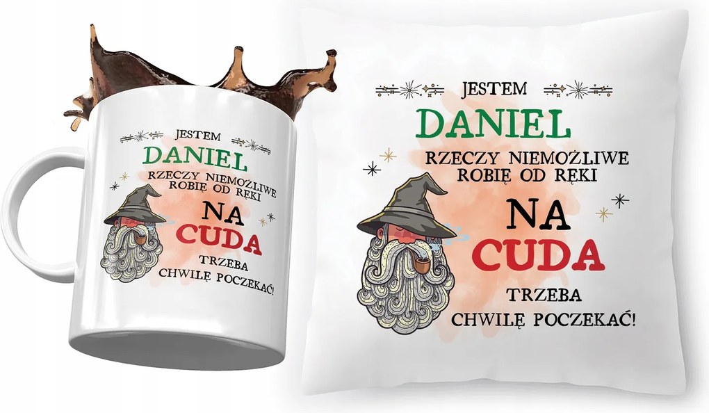 Daniel párna ajándék bögre szett fényképes nyomtatással