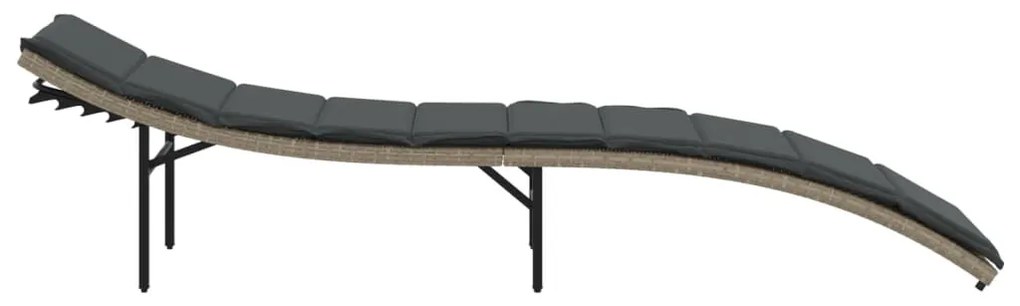 2 db világosszürke polyrattan napozóágy párnával