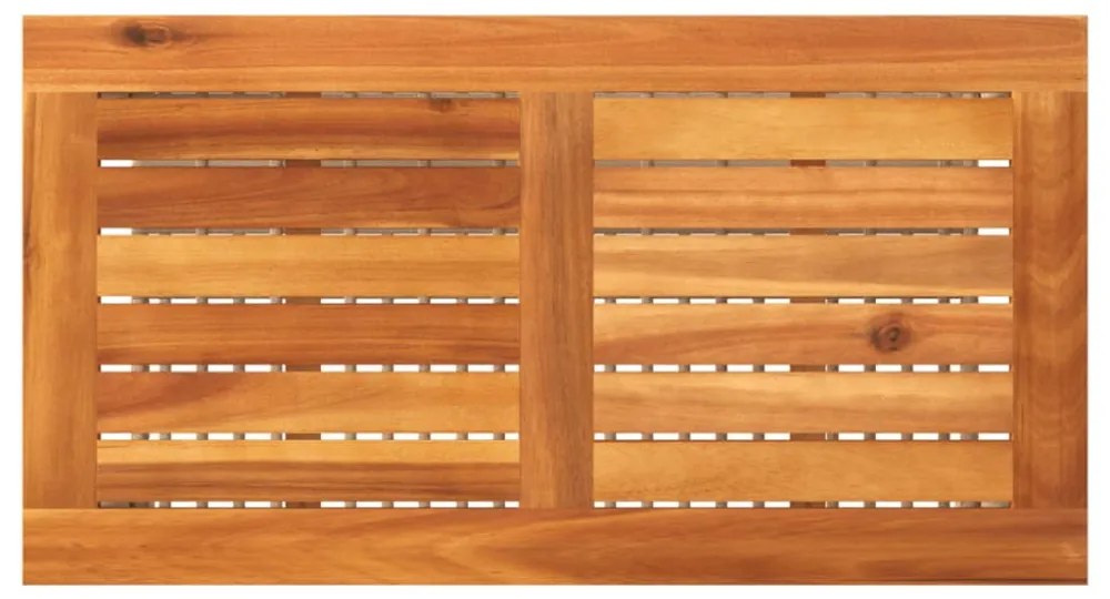 bézs polyrattan és akácfa kerti asztal 70 x 38 x 42 cm
