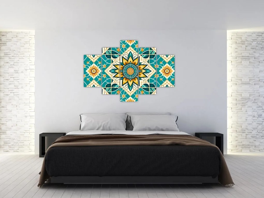 Kép - Türkiz minta (150x105 cm)
