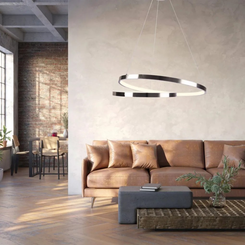 POLUX 328045 ZEFIRA Modern Led Függesztett Lámpa Nikkel LED IP20